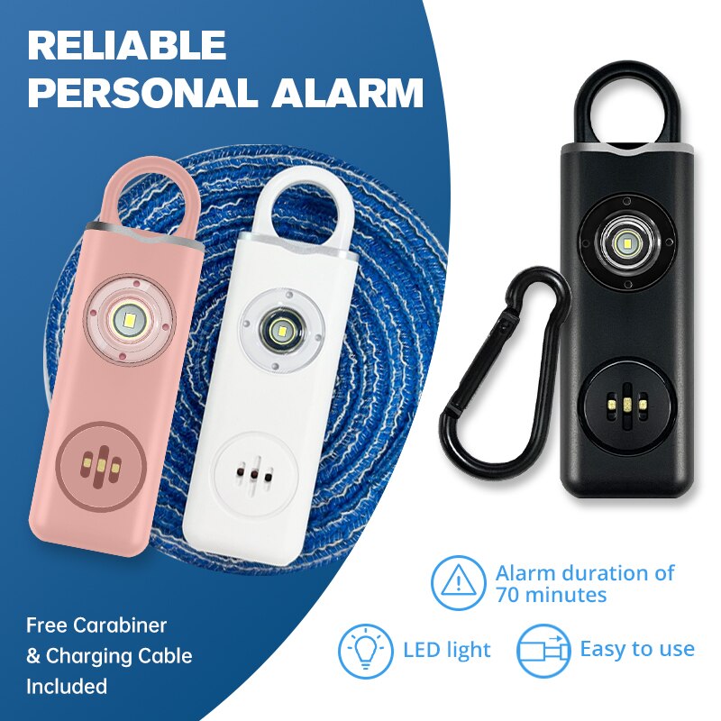Personal Alarm Keychain - He 여성용 오리지널 개인 안전 사이렌,