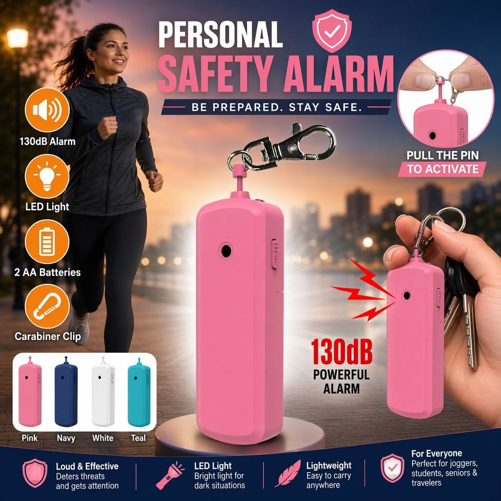 Personal Alarm Keychain - 휴대용 130dB 안티 울프 알람 개인